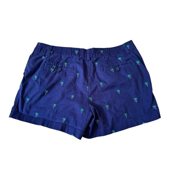 CAMBRIGE DRY GOODS Women's Shorts, size 12; Navy Blue with Palm trees - Picture 2 of 9